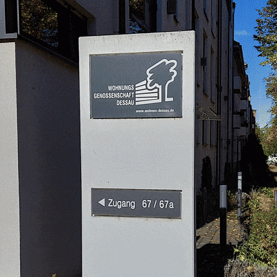 Leuchtpanel für Wohnungsgenossenschaft Dessau e.G.