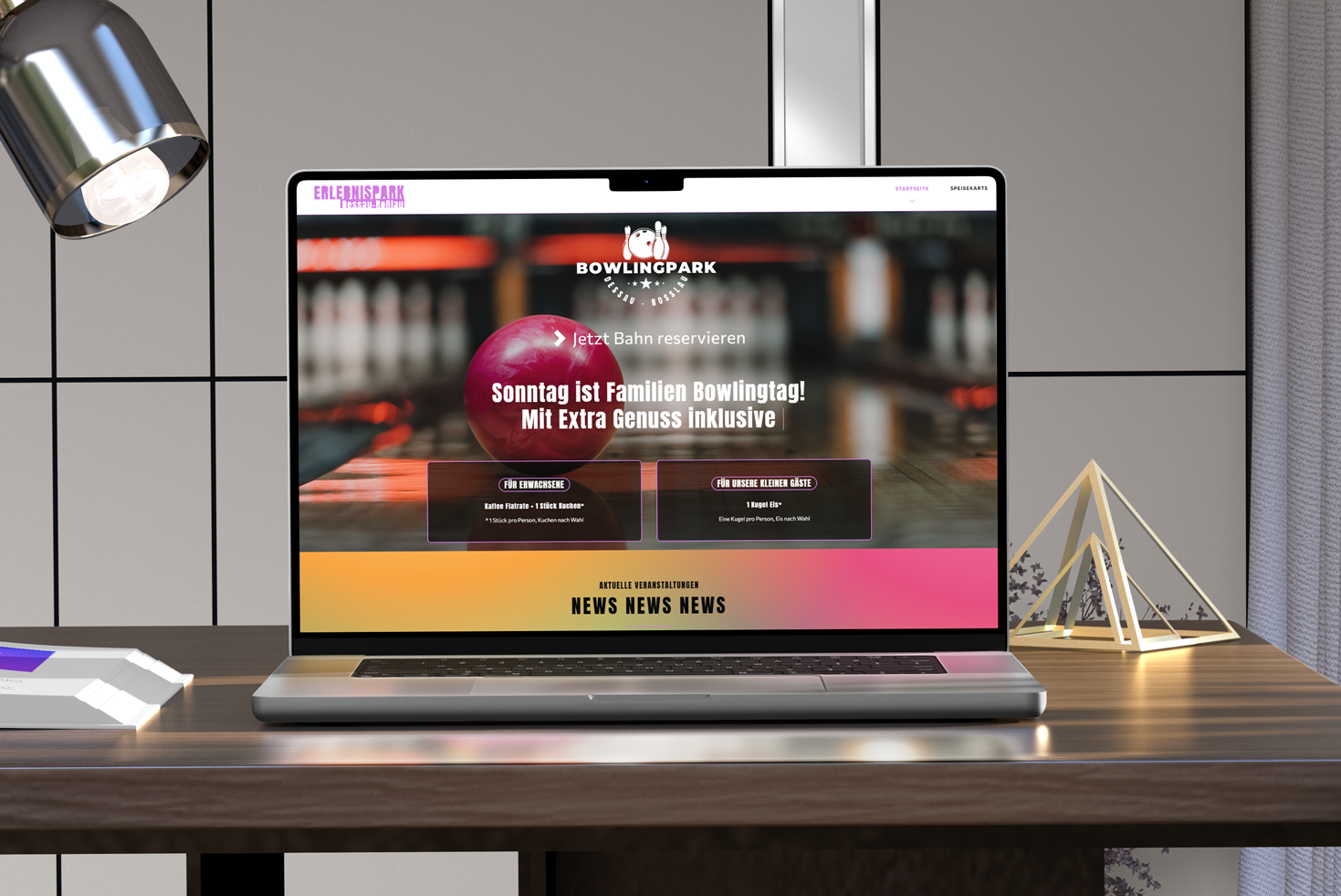 Webseite Erlebnispark Dessau